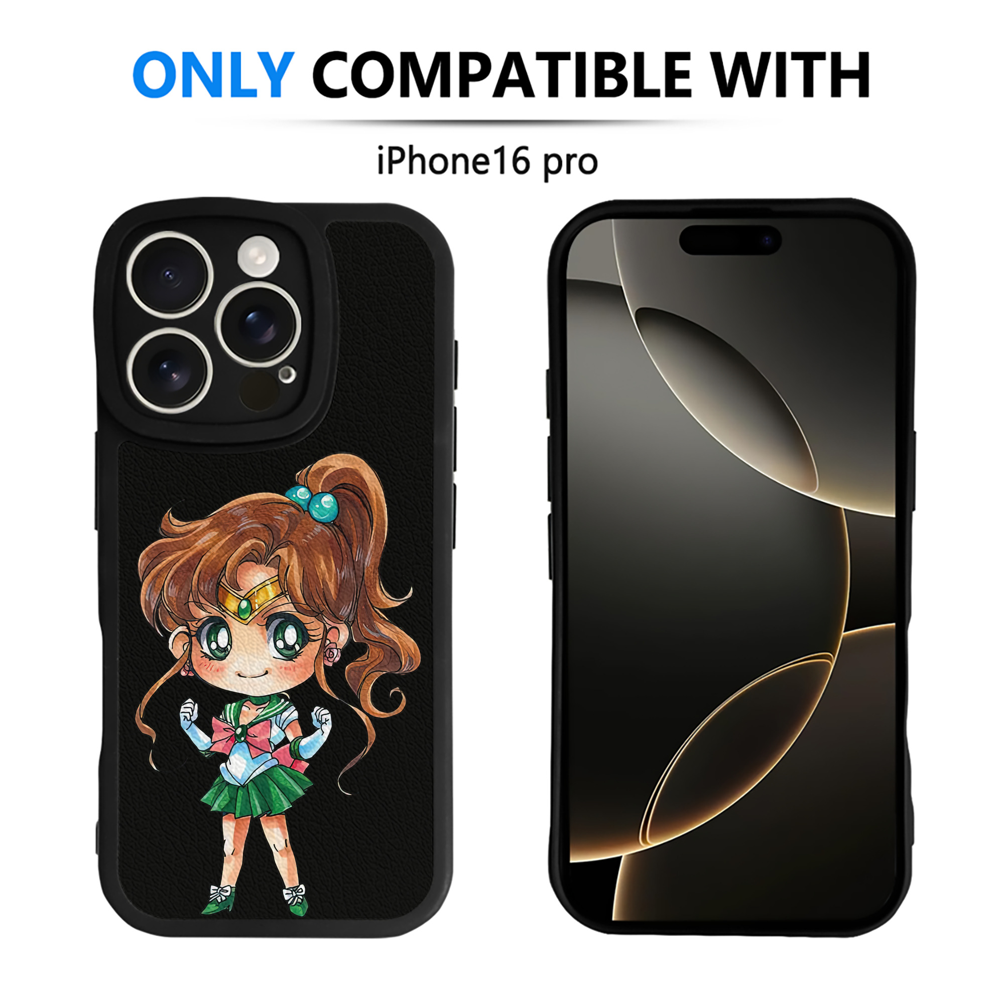 （画像用） 美少女戦士セーラームーン 木野 まこと きの まこと Sailor Moon Kino Makoto （セーラージュピター；Sailor Jupiter） 【iPhone 16シリーズ対応】シリコンスマホケース（レザー調） 材質：シリコン
